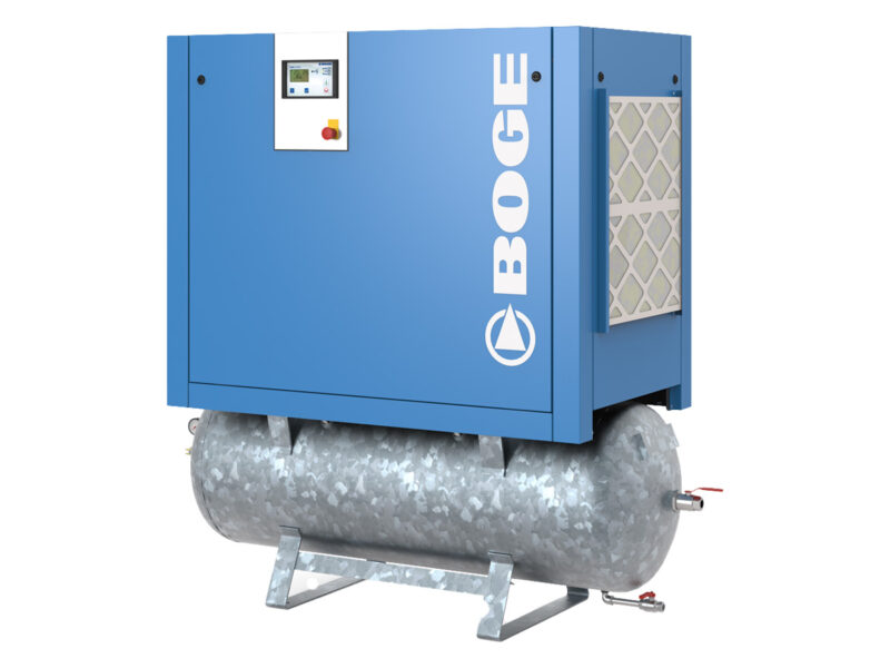 Oljesmord skruvkompressor med tank från Boge