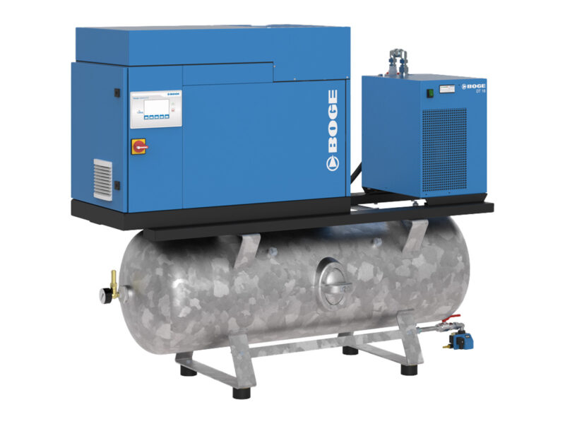 Oljesmord skruvkompressor med permanentmagnetmotor från Boge