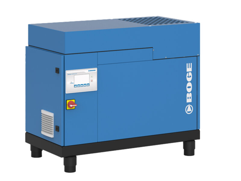 Oljesmord skruvkompressor med permanentmagnetmotor från Boge